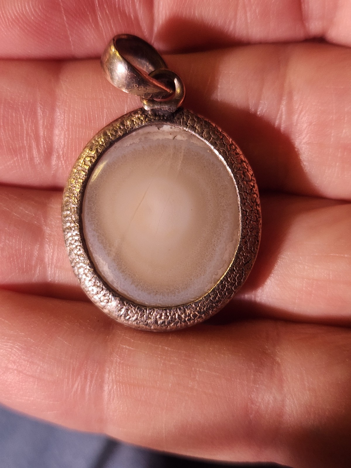 Banded Agate Sterling Silver Pendant