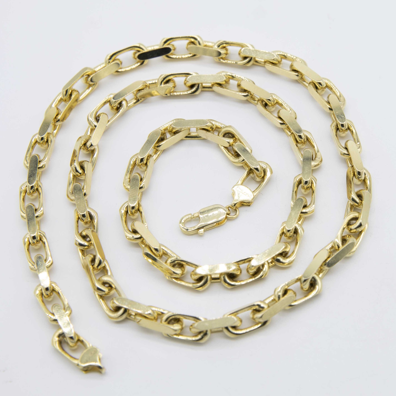 Solid 14K Yellow Gold Chunky Box Chain Necklace Real 14K Yellow Gold All Sizes