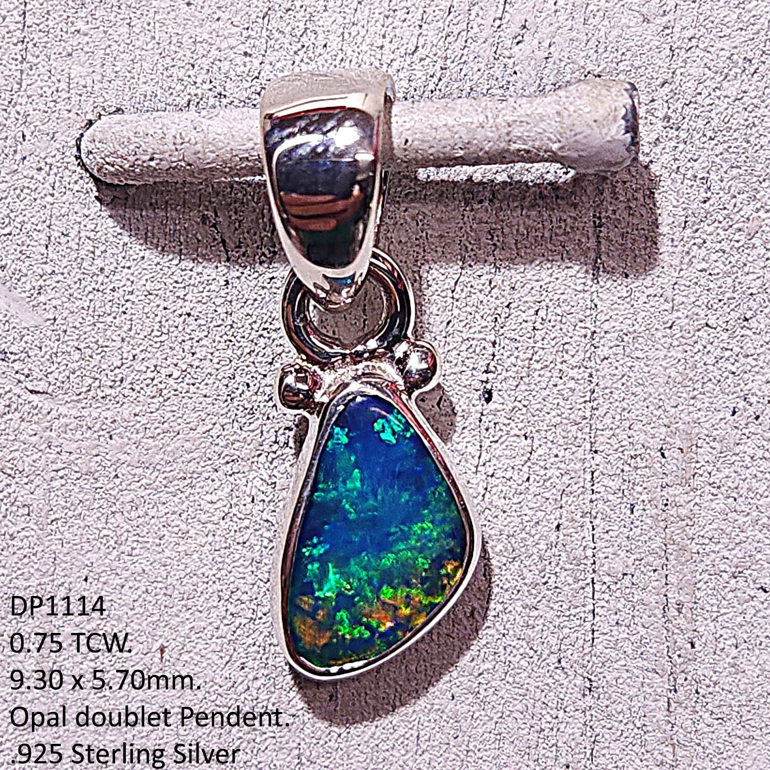 Opal Doublet Pendant 925 Sterling Silver Handmade Gemstone Modern Jewelry DP1114