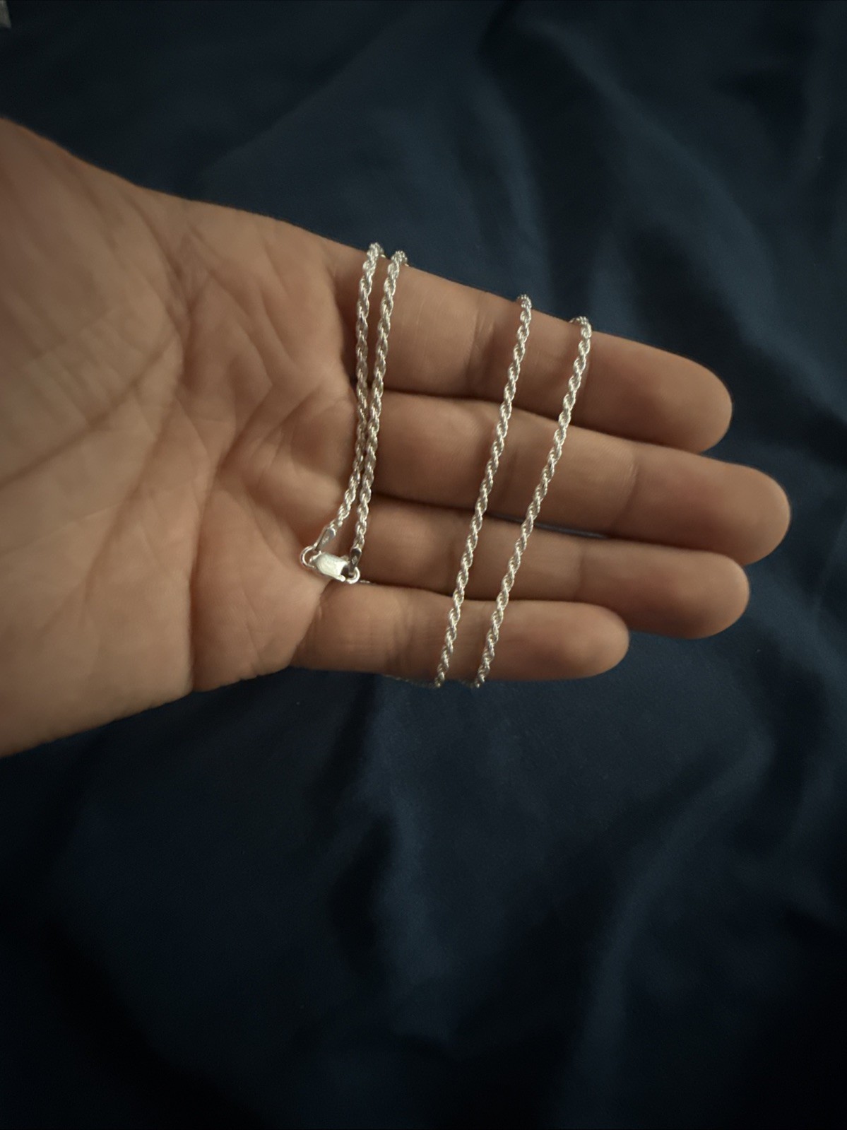 Real Solid Sterling Silver Diamond Cut Rope Chain Mens Boys or Necklace