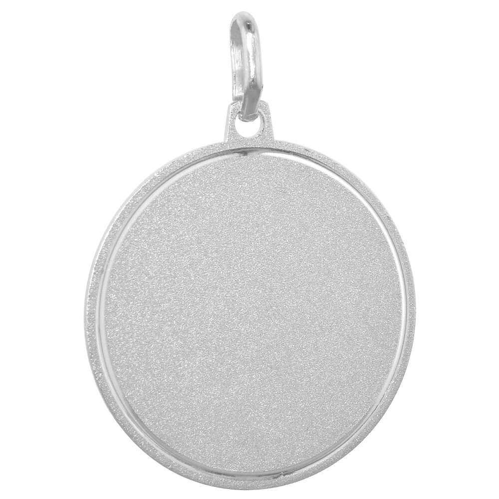 925 Sterling Silver Round Disc Pendant for Engraving 1 Inch (25mm) Tall