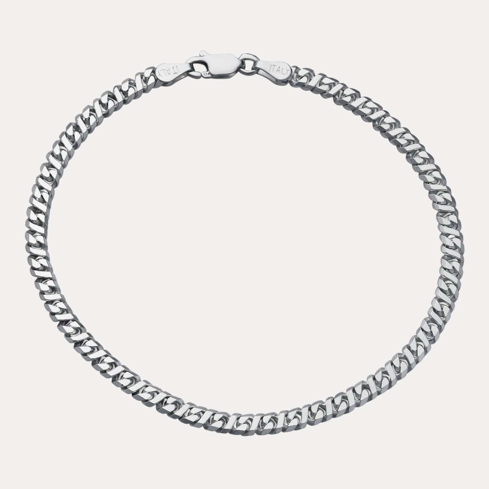3.5mm Dollar Link Bracelet – Real Solid 925 Sterling Silver MADE IN ITALY