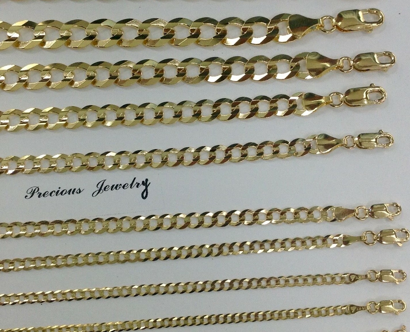 CUBAN LINK CHAIN 14K SOLID GOLD 2MM – 9.5MM WOMEN”S/MEN’S NECKLACE CHAIN 16″-30″