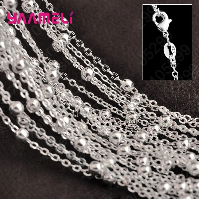 Wholesale 10pcs 925 Sterling Solid Silver 1mm 16inch -24inch Rolo Chain Necklace
