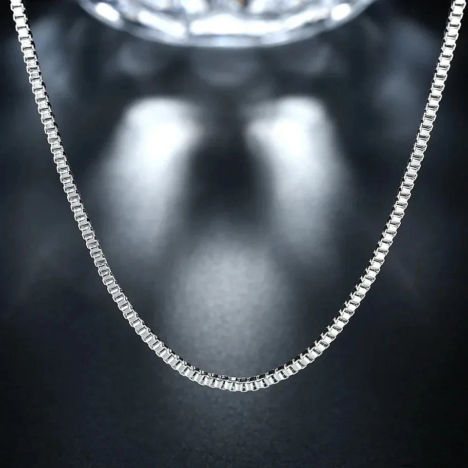 925 Sterling Silver Necklace 16/18/20/22/24 inches fine 1.5MM Box chain