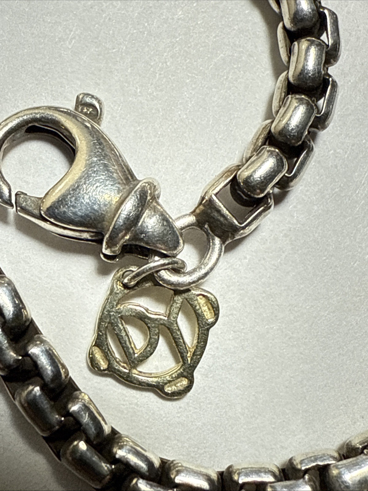 David Yurman Box Chain Necklace 33” 3mm Sterling 14k Hang Tag 50.2gr Vintage