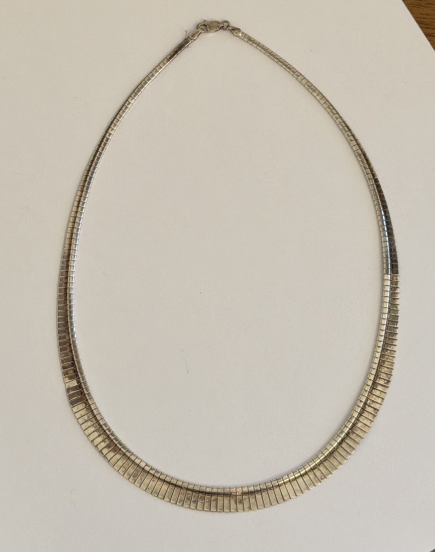 Vintage Sterling Silver 925 KA 1772 Italy Flat Reversible Necklace 16”