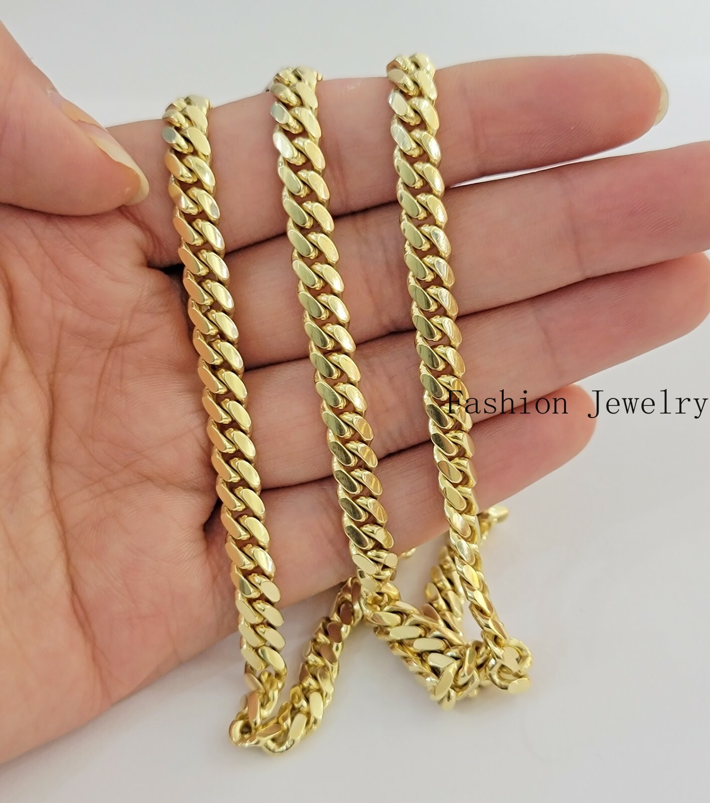10K Solid Yellow Gold Miami Cuban Link Chain 6mm 20/22 Inch Men 10kt Gold