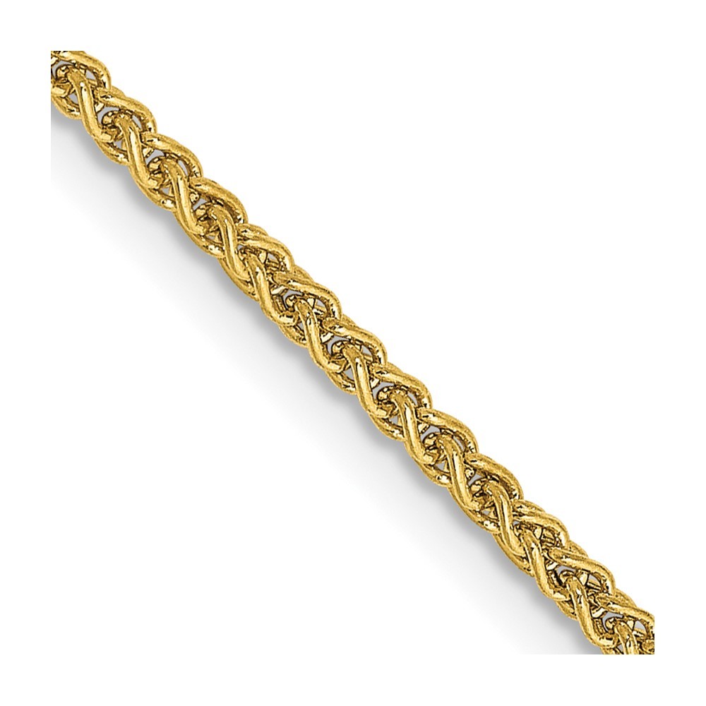 14K Yellow Gold 1.55-3.45mm Wheat Chain Necklace 16-30 Inch Mens Womens
