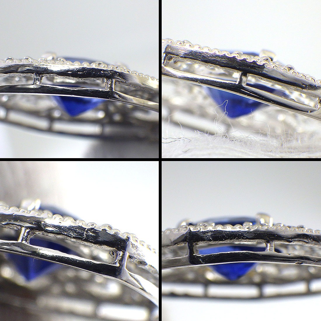 Fine Jewelry Necklace Oval Cut Blue Sapphire Diamond PT900 PT850
