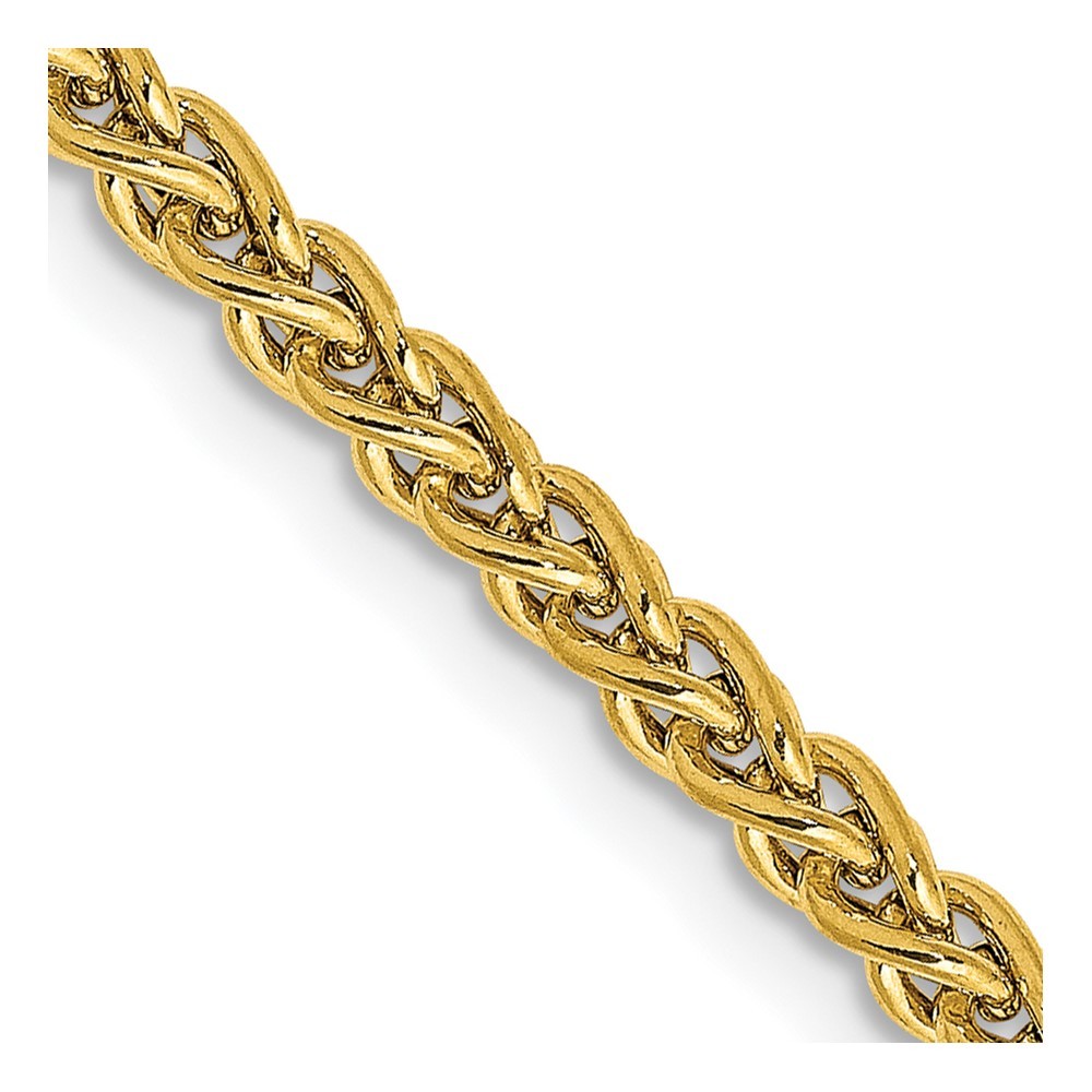 14K Yellow Gold 1.55-3.45mm Wheat Chain Necklace 16-30 Inch Mens Womens