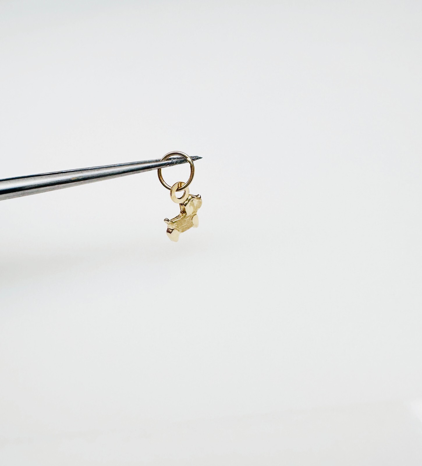 14K Solid Yellow Gold Teeny Tiny – Very Small Dog Puppy Charm Pendant 10x6mm