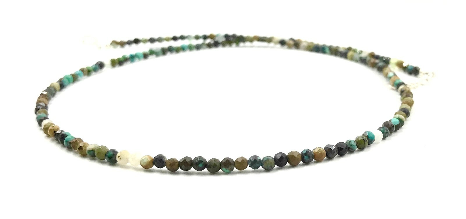Genuine Turquoise Bead 925 Silver Necklace Jewelry Women Handmade USA SELLER
