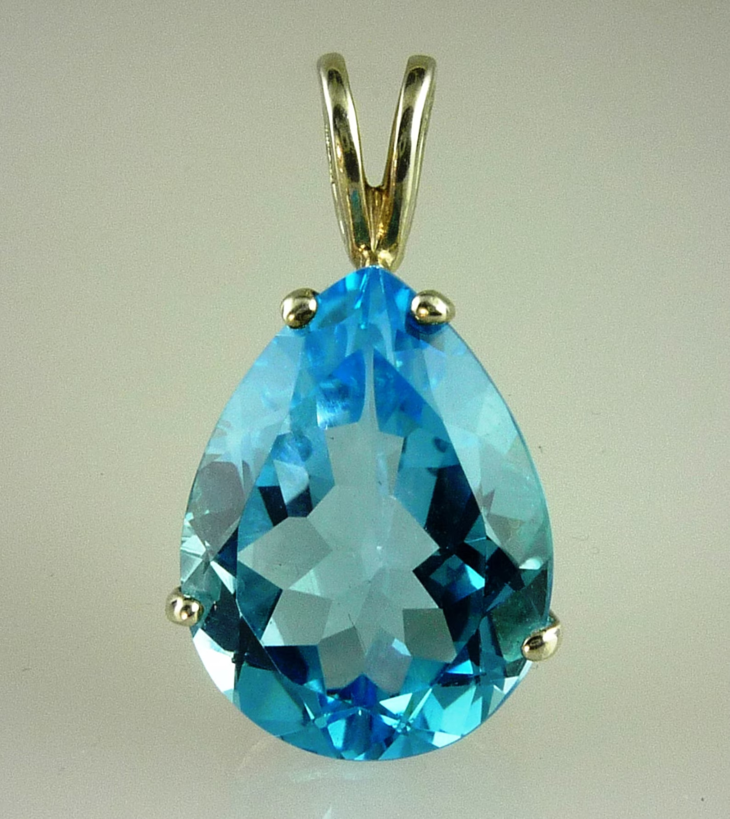 Pear Cut Blue Topaz Wedding Pendant 925 Sterling Silver Pendant Gifts For Him