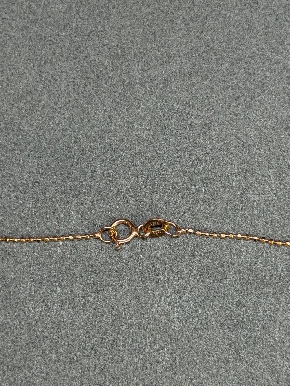 MILOR Italy 14k Yellow Gold Petite 1mm Faceted Ball Bead Chain Necklace 18 Inch