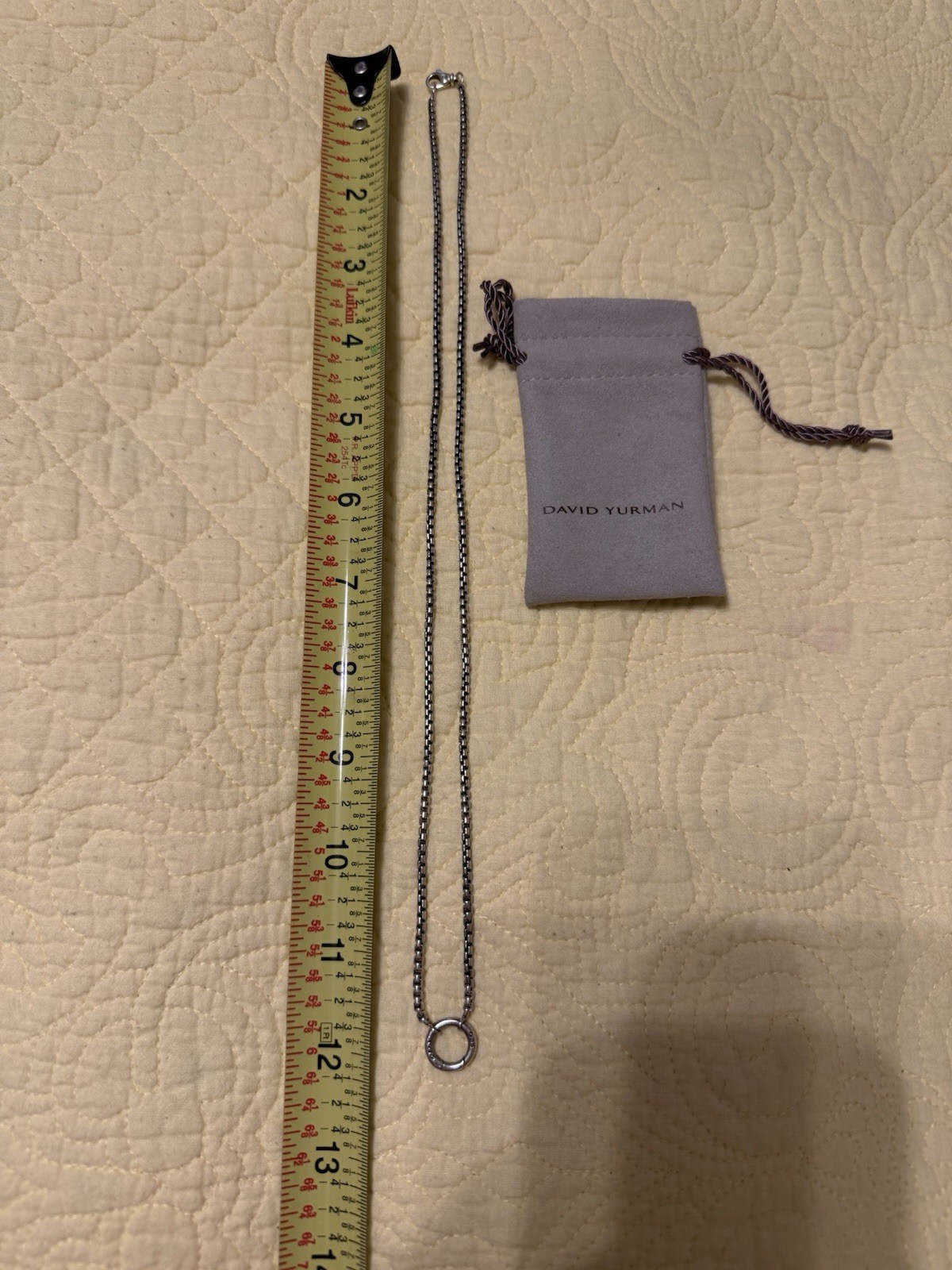 David Yurman Authentic Amulet Vehicle Box Chain Necklace Sterling Silver 24” EUC