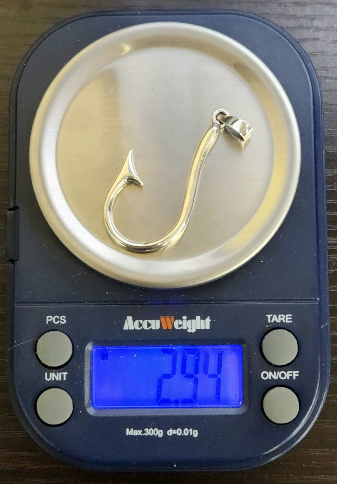 Sterling Silver Fish Hook Pendant Fishing Nautical