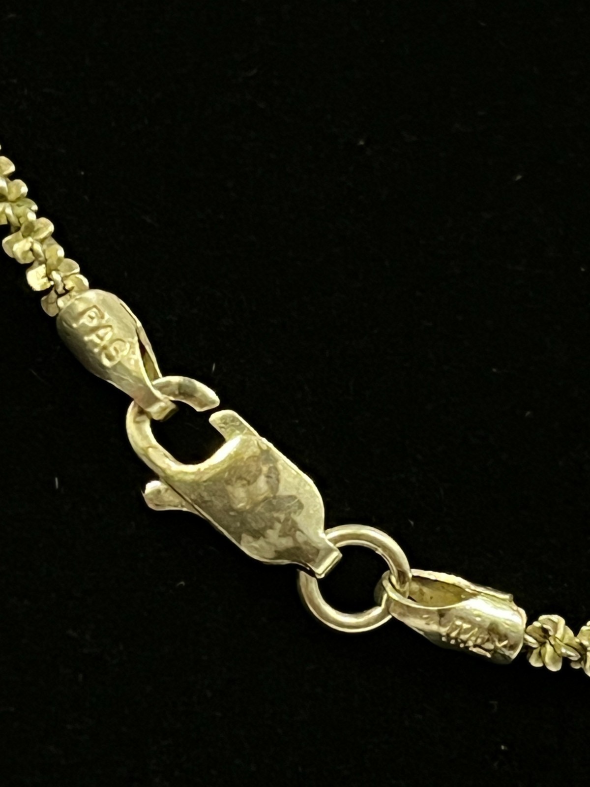 UNIQUE FAS STERLING SILVER PADDLE LINK MARGARITA CHAIN NECKLACE size 20″
