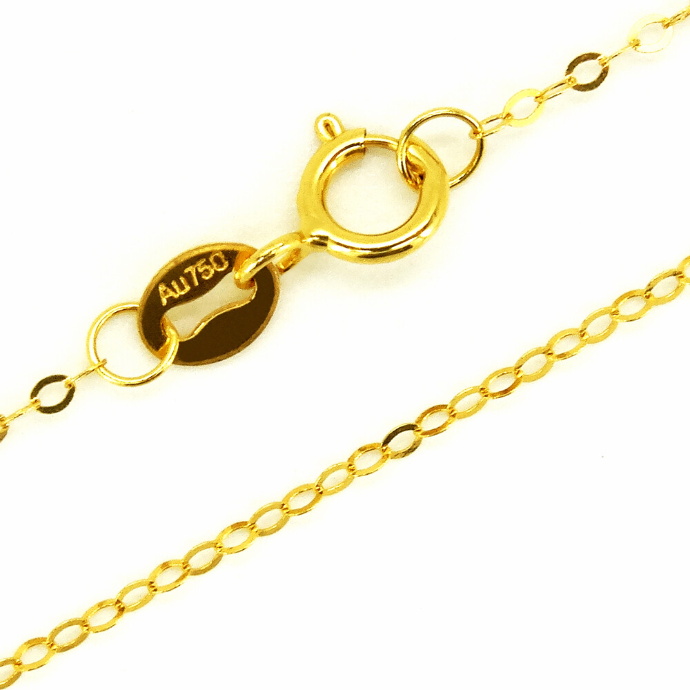 100% Pure 18K Yellow Gold Necklace for Women 18ct Solid Gold ROLO Chain 40/45cm
