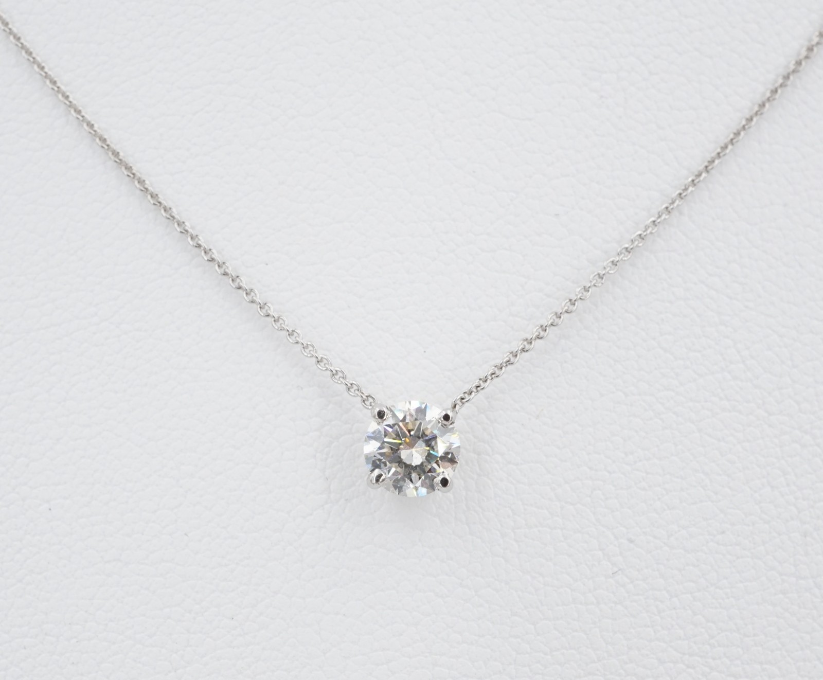 14k Diamond Pendant Necklace Solitaire GIA Round 16″-18″ White Gold NWOT NG1914