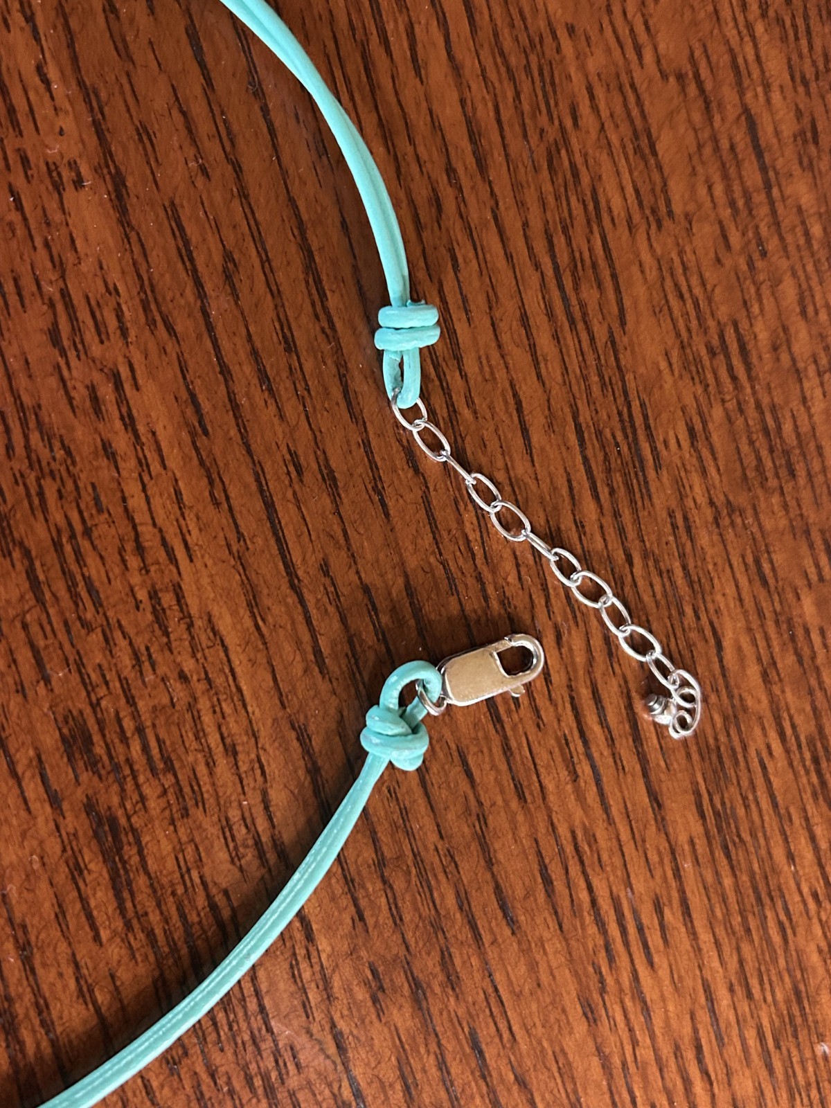Aqua Amazonite 18″ Corded Necklace Teardrop 40mm Pendant Silver Estate New