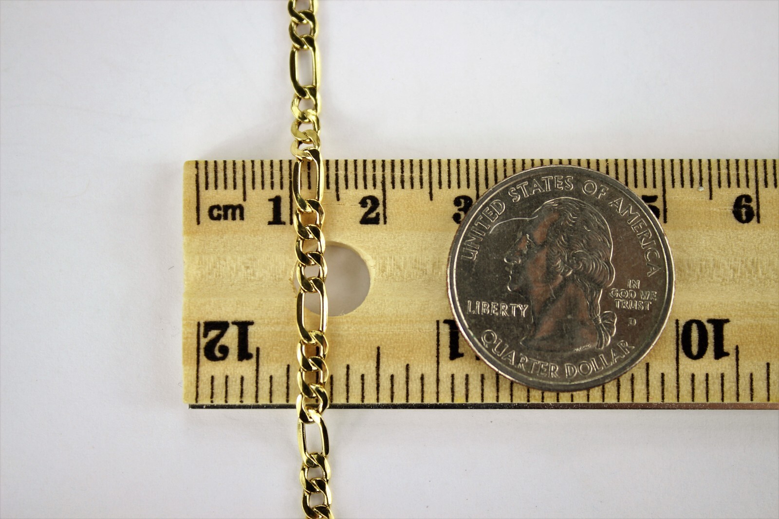 10k Yellow Gold 2mm-5.5mm Figaro Link Chain Necklace Bracelet 7″-30″ Hollow