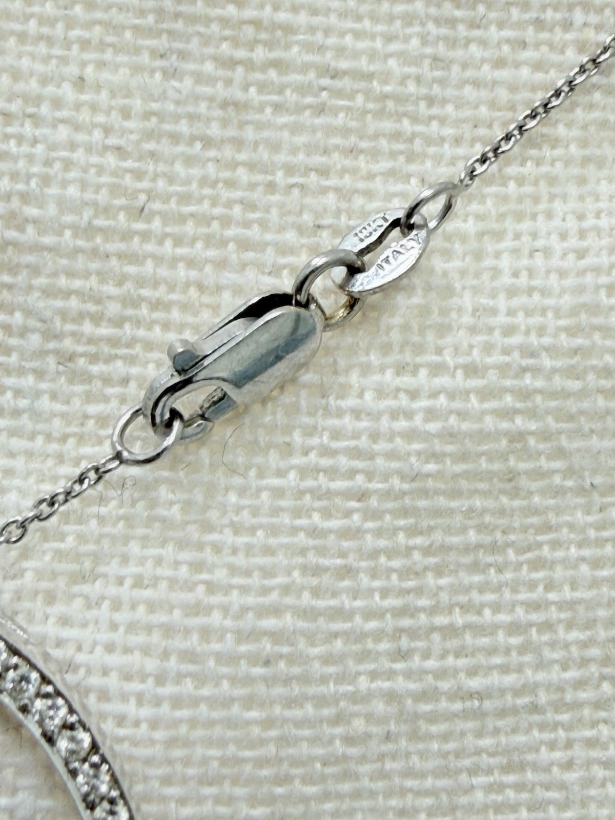 Roberto Coin interlocking circles necklace pave diamonds18K white gold