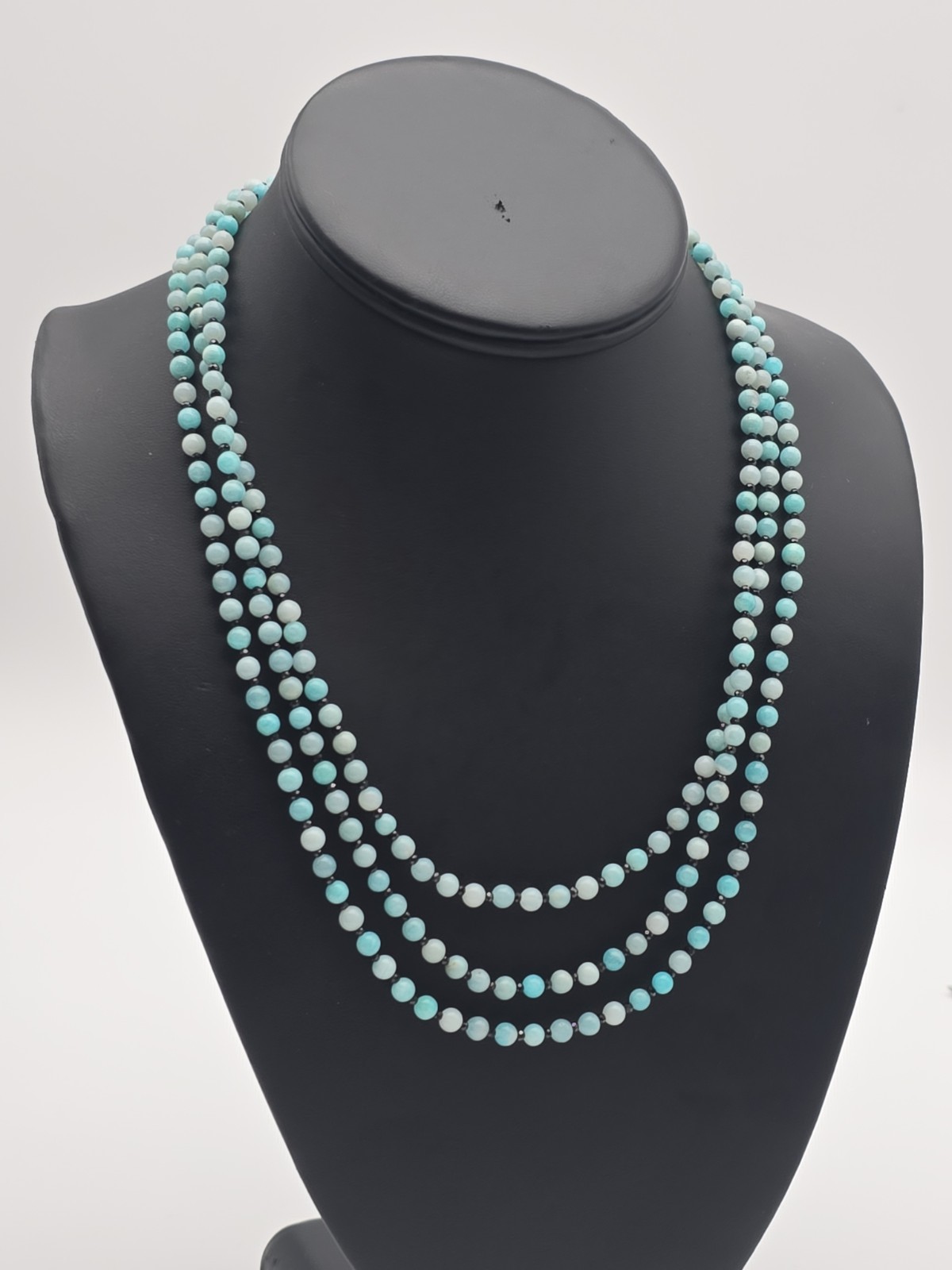 Jay King, DTR mine finds, 3 strand Amazonite necklace 925 Sterling