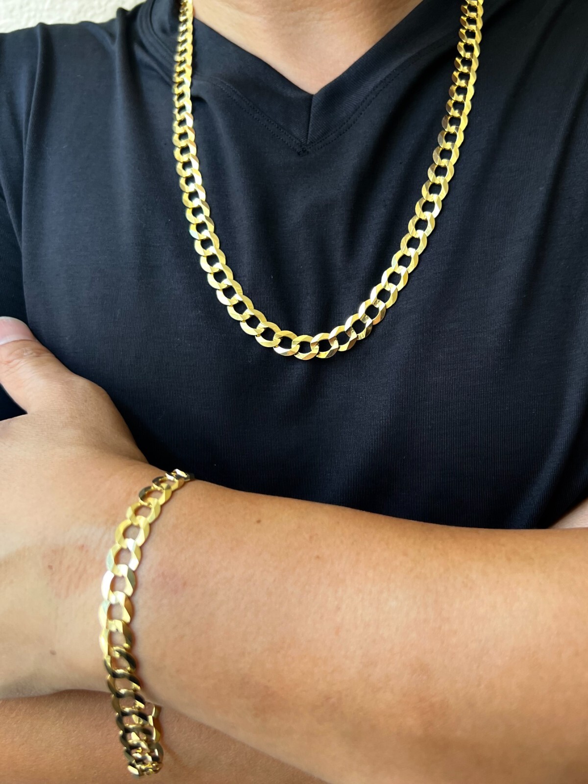 10K Yellow Gold Solid Cuban Link Chain Curb Necklace Bracelet 1.8mm-10mm 7″~30″