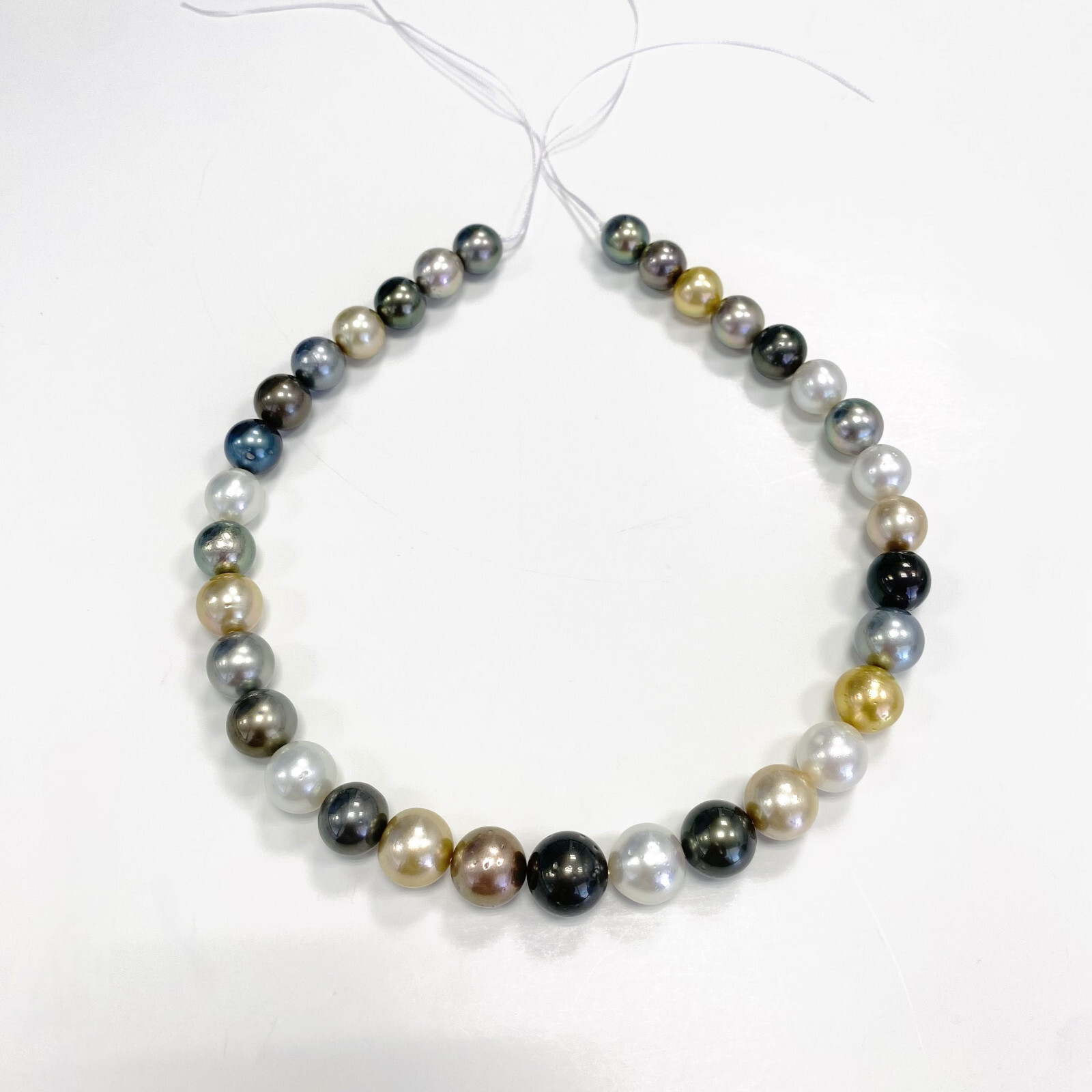 Tahitian Pearl Necklace Loose Strand 11mm-14mm Rounds Multicolor High Luster