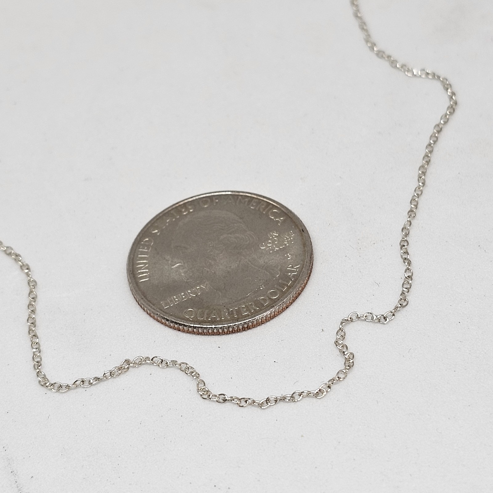 KA 1772 925 Sterling Silver Chain Necklace 18″ Dainty Fine Layering Jewelry