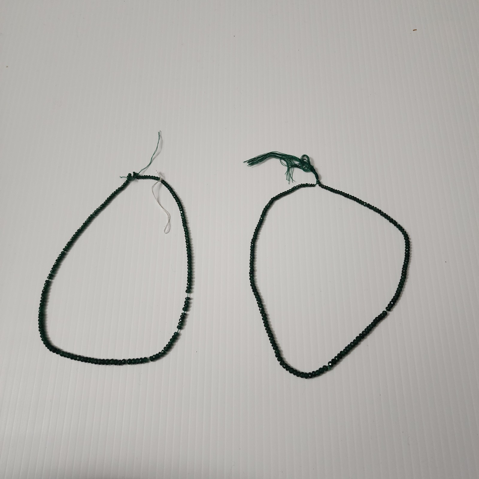 Emerald Gemstone Faceted Beads Necklace Set Of 2 14 In Long Each No Closure