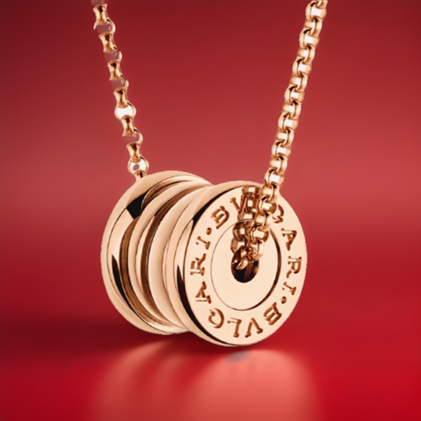 Bvlgari 18k Rose Gold B.Zero1 Single Pendant Necklace Mint Condition