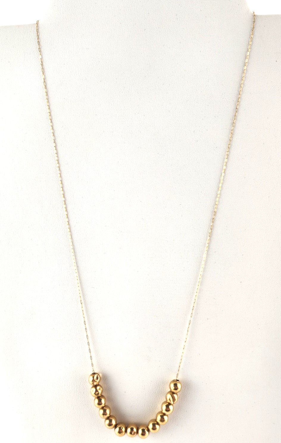 Vintage 14K Yellow Gold Add A Bead 20″ Necklace 13 Floating Ball Strand