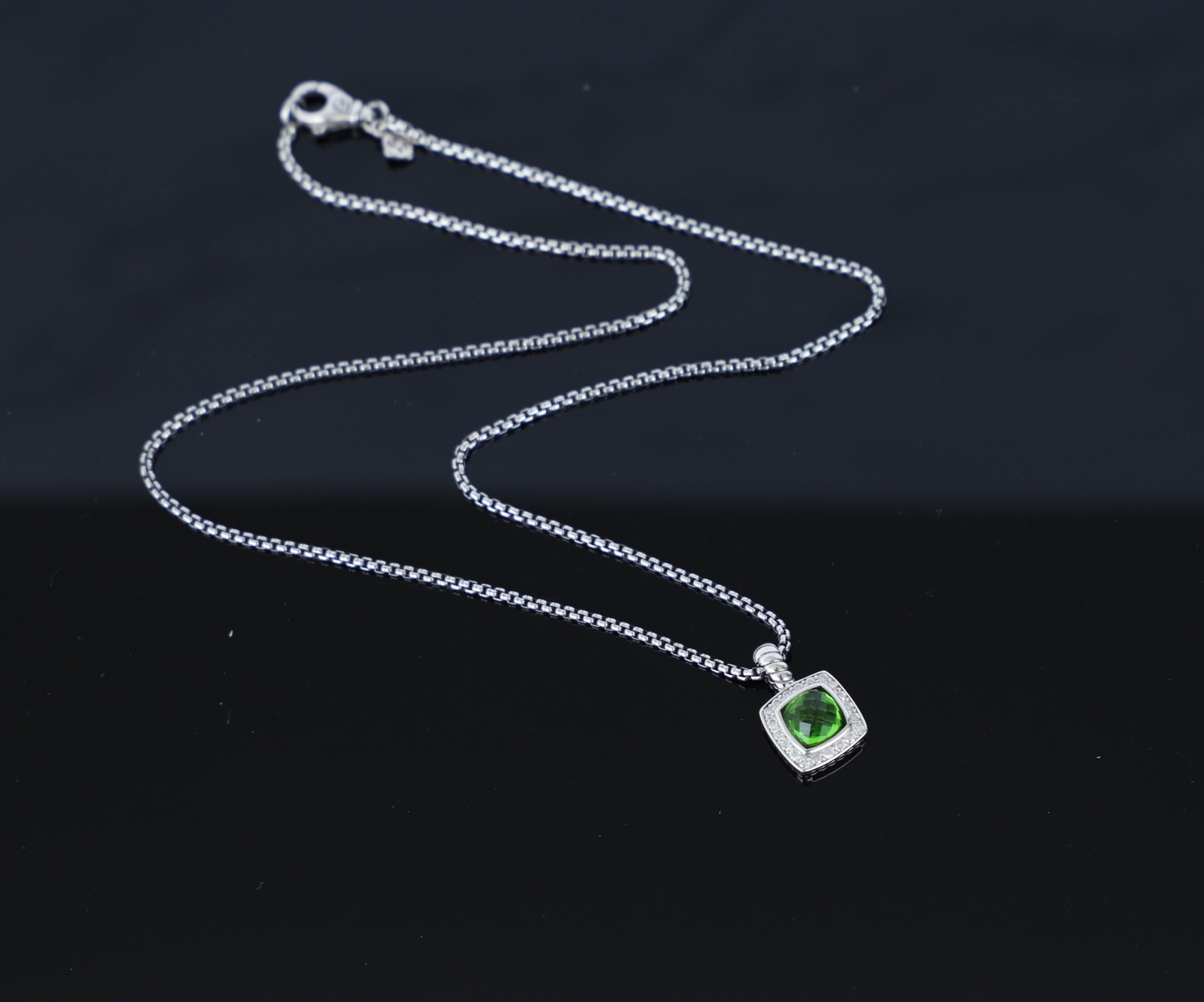 Women’s David Yurman Sterling Silver Peridot Albion Petite Enhancer Necklace