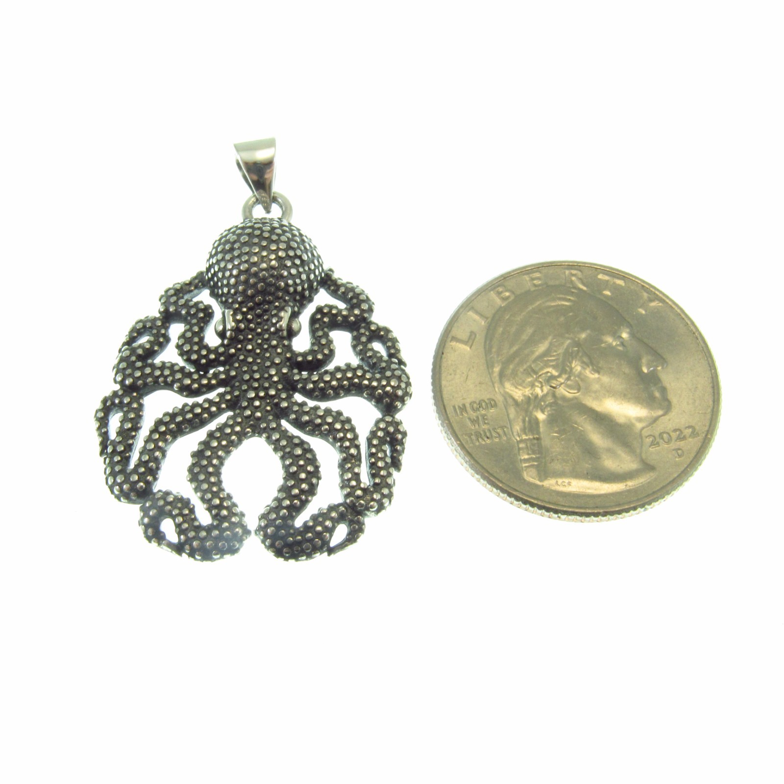 Solid 925 Sterling Silver Octopus Pendant Kraken Tentacle Nautical Sea Creature