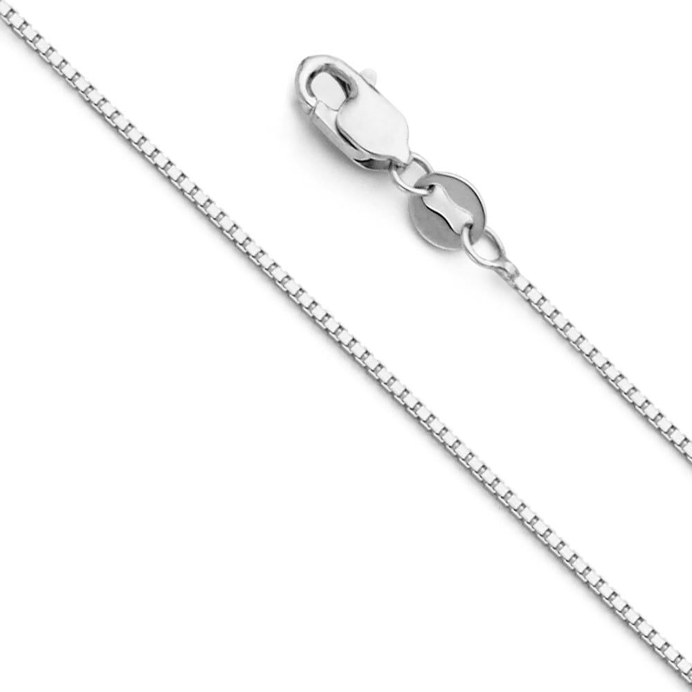 1-2mm 14k REAL Yellow Gold Solid Claw Clasp Box Link Chain Necklace with Lobster