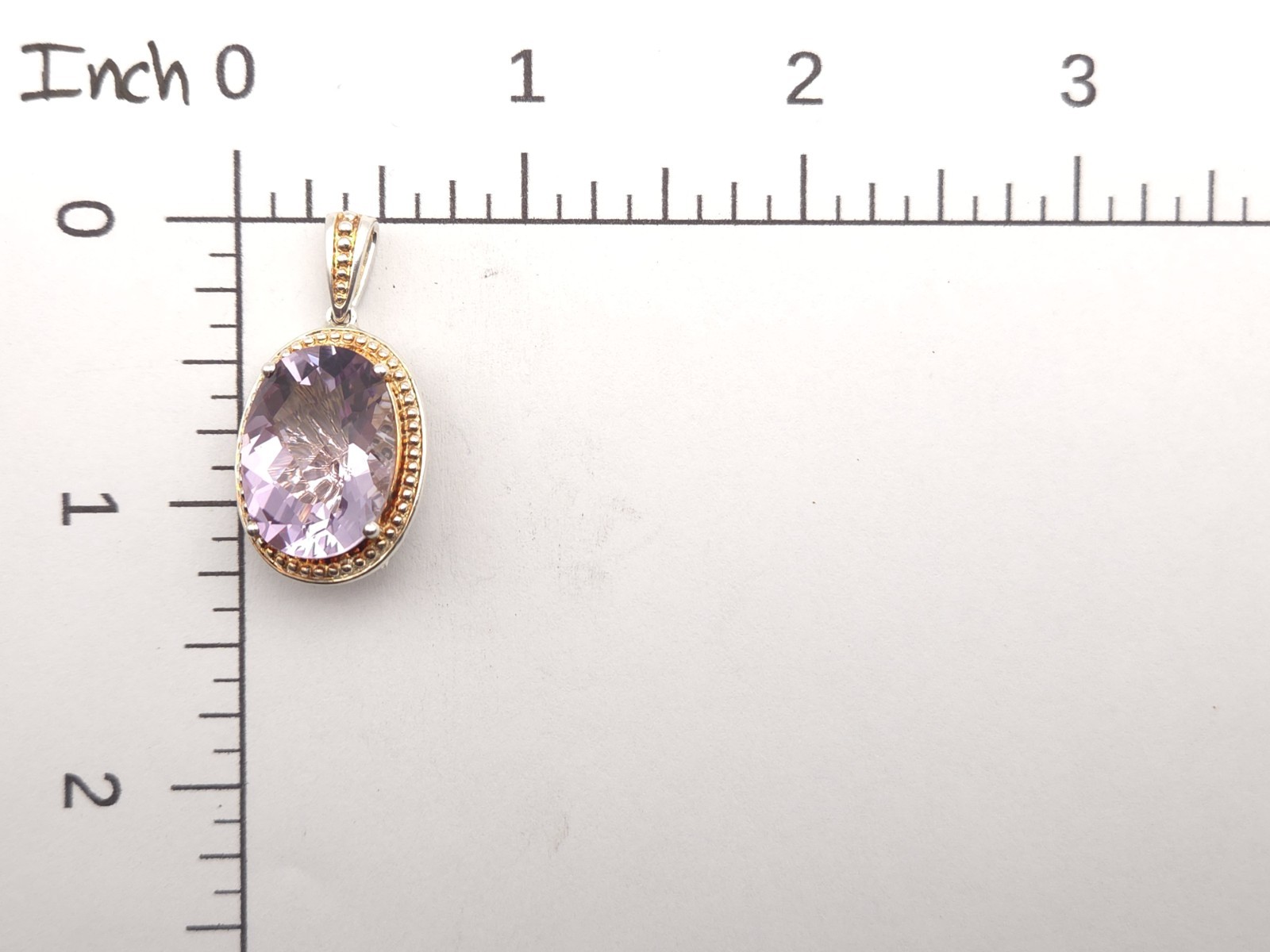 Michelle Albala Signed Sterling Silver Amethyst & Diamond Reversible Pendant