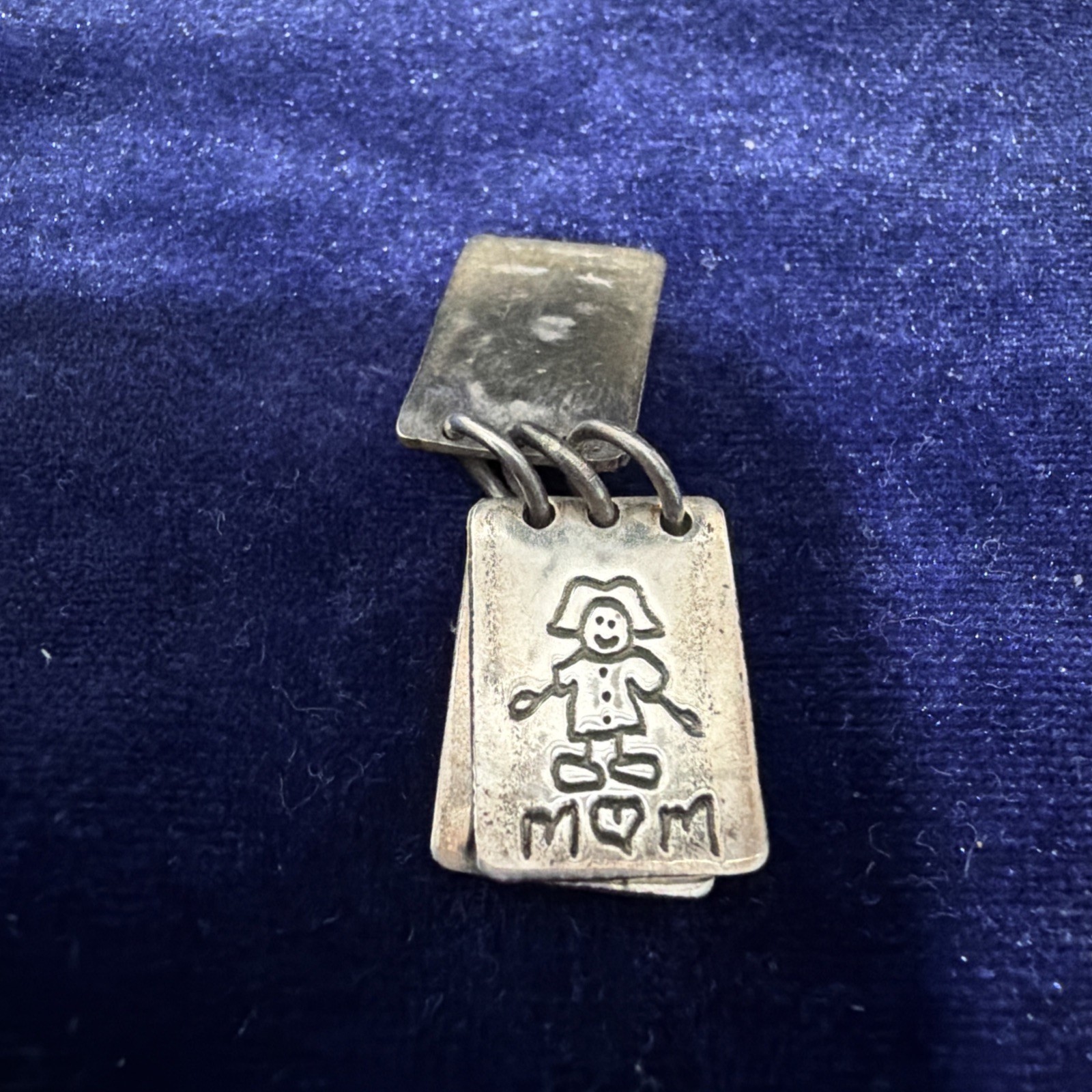Notebook 925 EFS Mexico sterling silver Kids Best Mom Pendant 1”