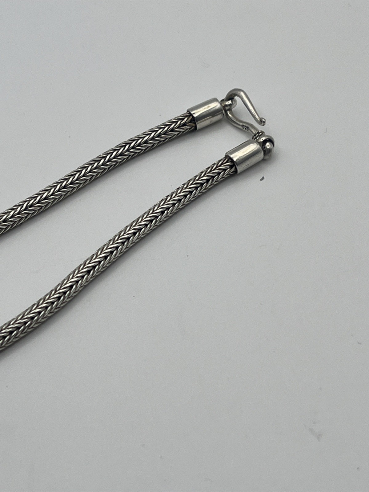 Sterling Silver Foxtail 4.0mm Round Link Chain Necklace 17”
