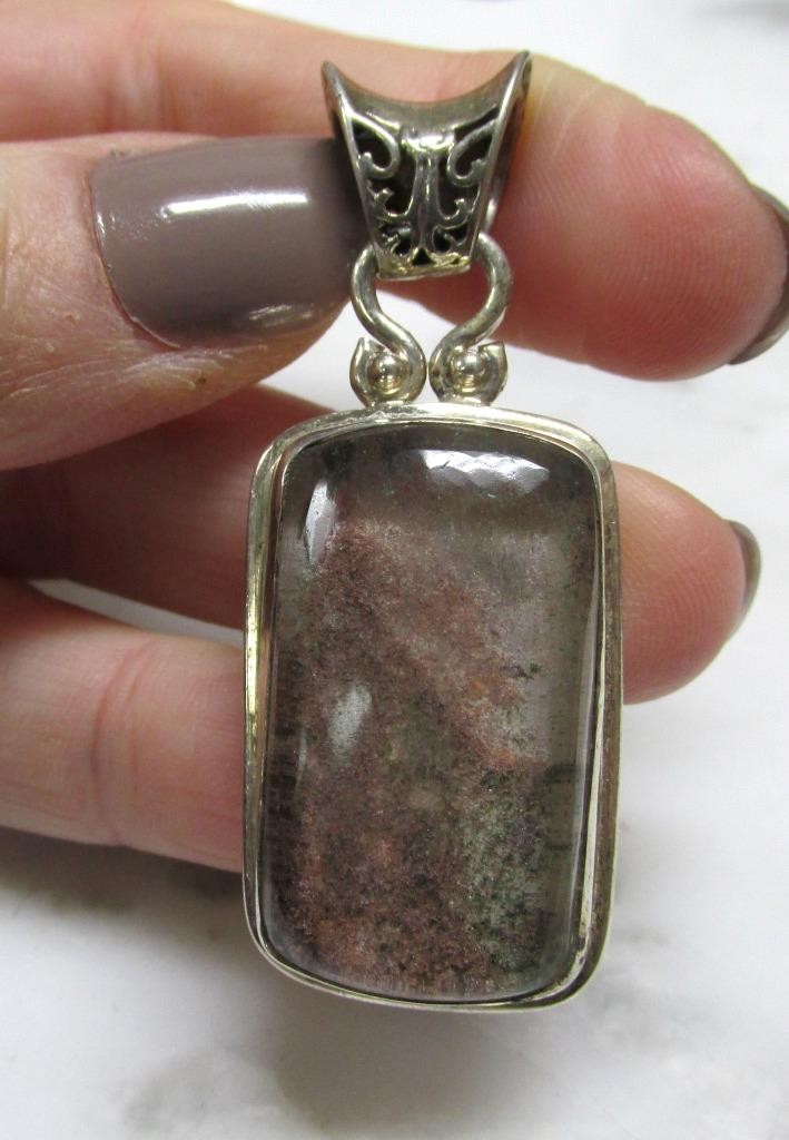 Vintage Sterling Silver Unknown Stone Pendant ~ 18.3grams ~ 4-C371