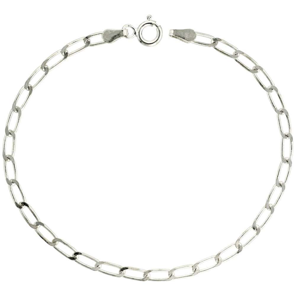 925 Sterling Silver Solid Long Curb Link Chain Necklace Bracelet 3mm 7″ to 30″