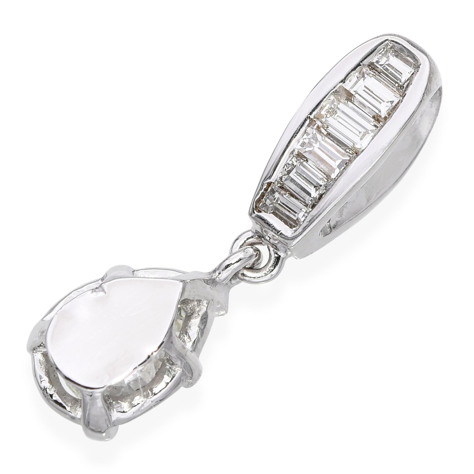 Vintage Platinum GIA 0.98tcw J Si2 Diamond Pendant