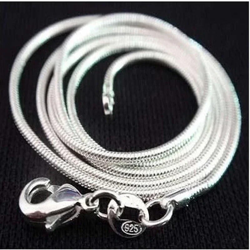925 STERLING SILVER SNAKE CHAIN NECKLACE SHINY STAMP BRAND NEW NON-TARNISH