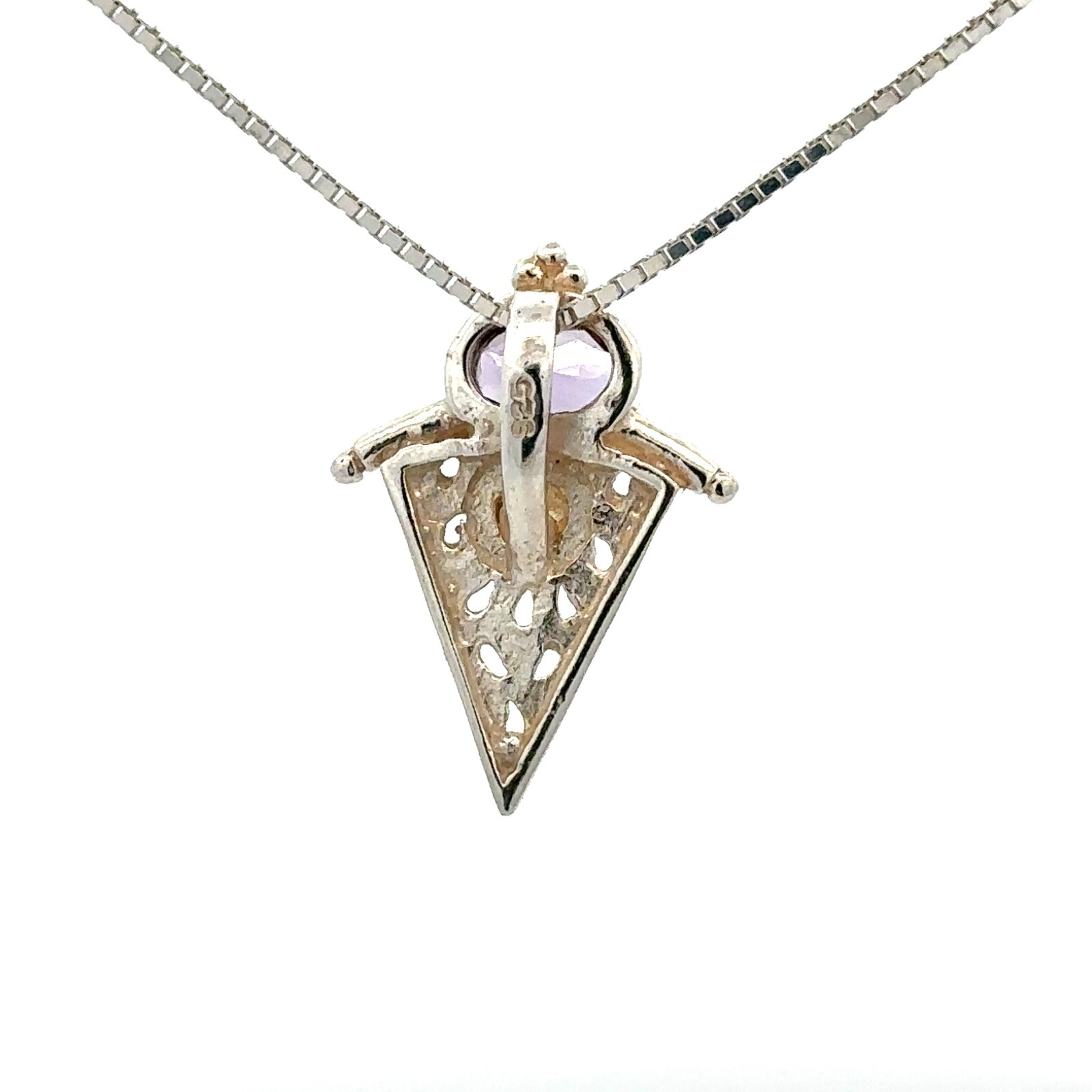Sterling Silver Amethyst And Freshwater Pearl Pendant (5/8 x 7/8 Inch)