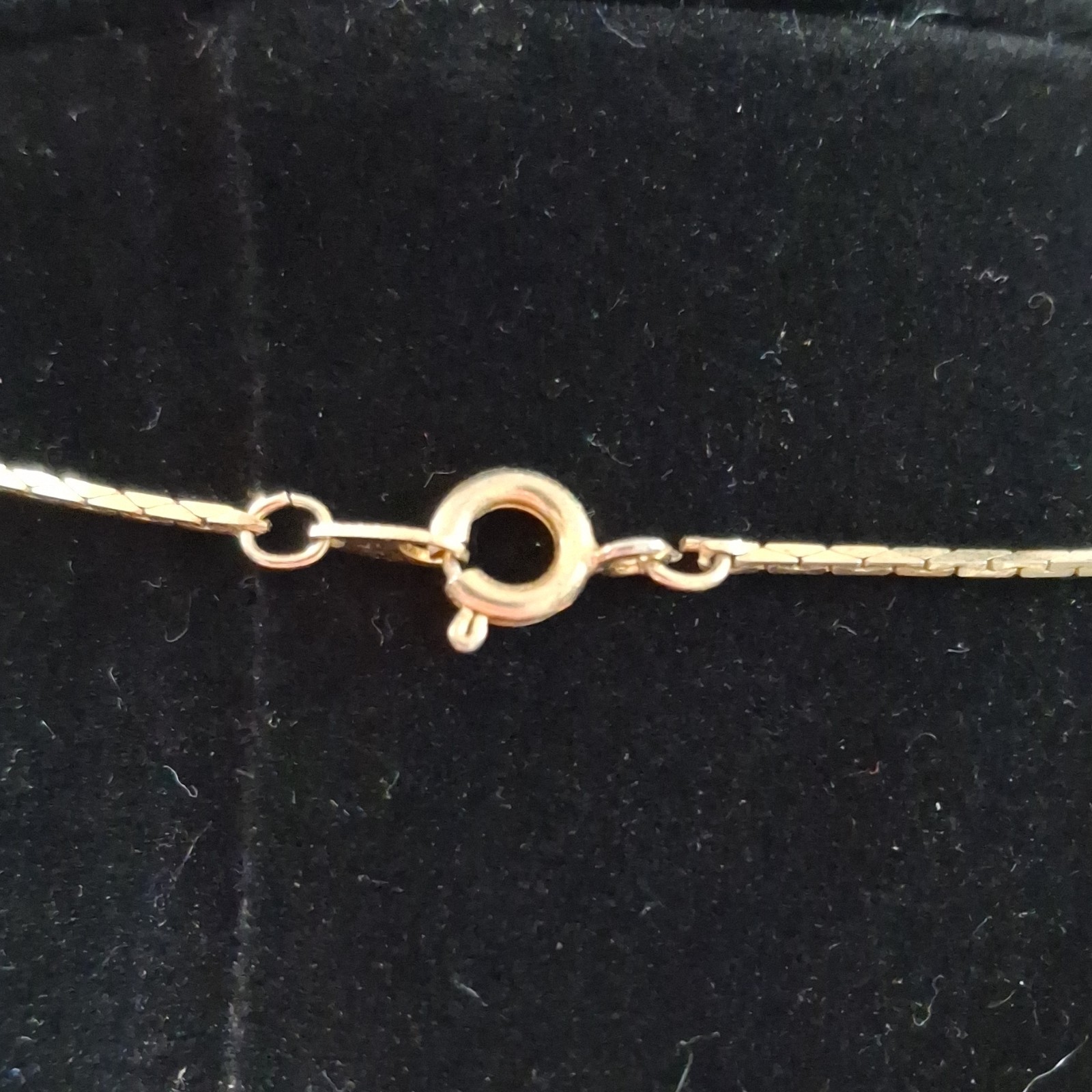 Gold Tone Snake Chain Necklace with Spring Ring Closure Beaded Metal No Stone