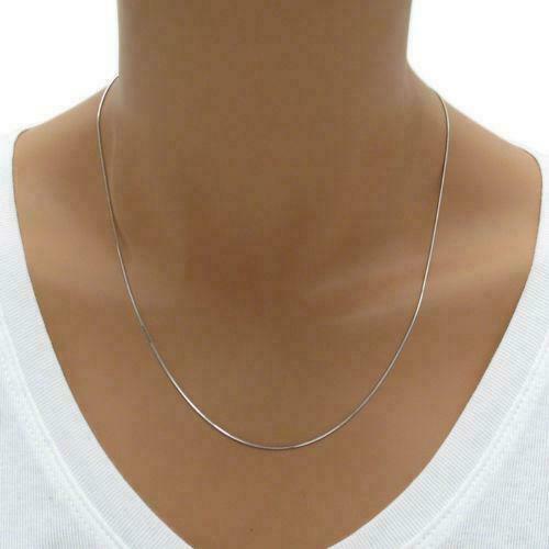 WOMEN & MEN 925 Stamped Sterling Silver 1mm SNAKE Chain Necklace 925 Italian NEW
