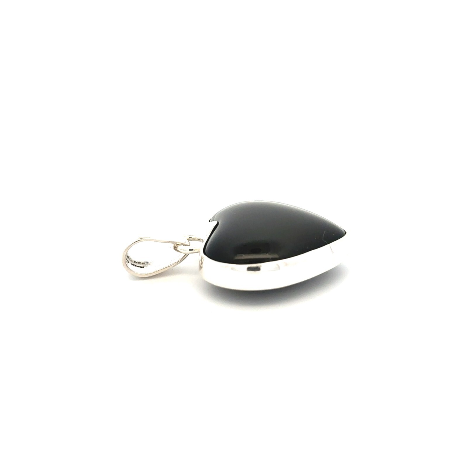 Sterling Silver Heart Rainbow Obsidian Pendant (1 x 1 1/2 Inch) Charles Albert