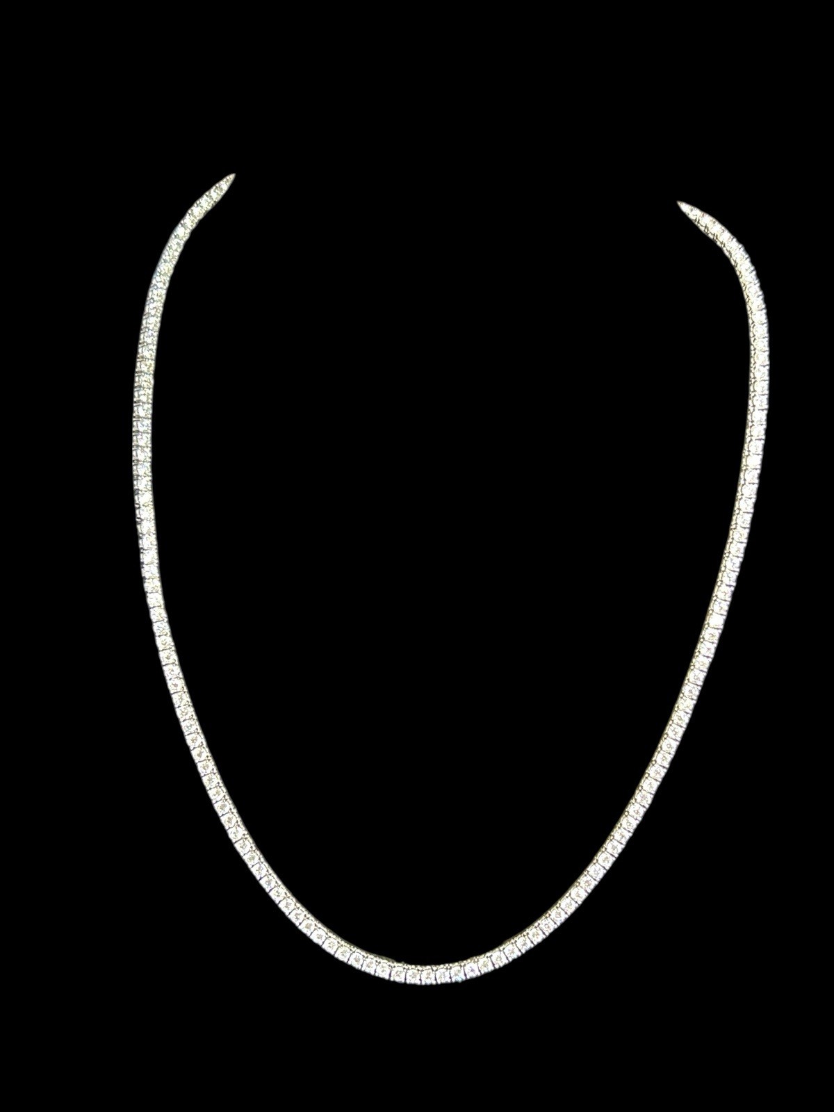 New 925 Silver Moissanite Tennis Necklace 22” VVS Brilliant Sparkle Holiday Gift