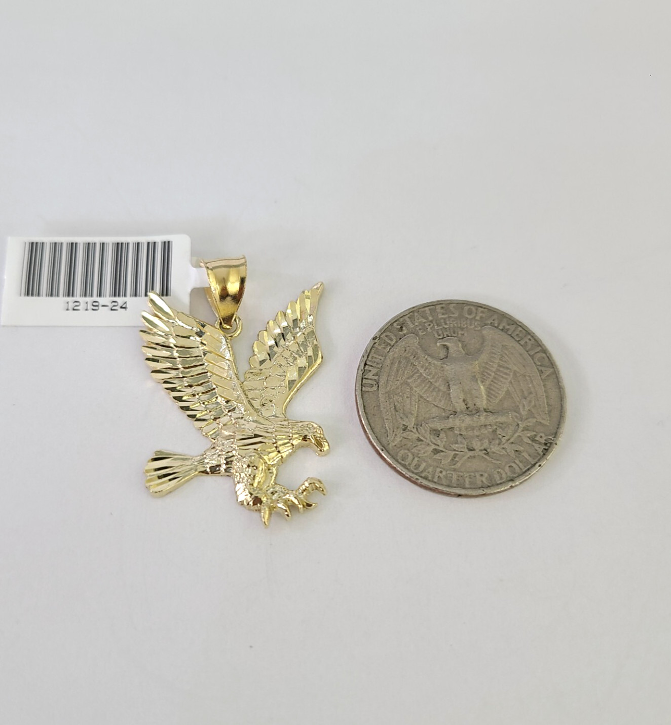 10k Flying Eagle Charm Pendant Yellow Gold REAL 10Kt Genuine